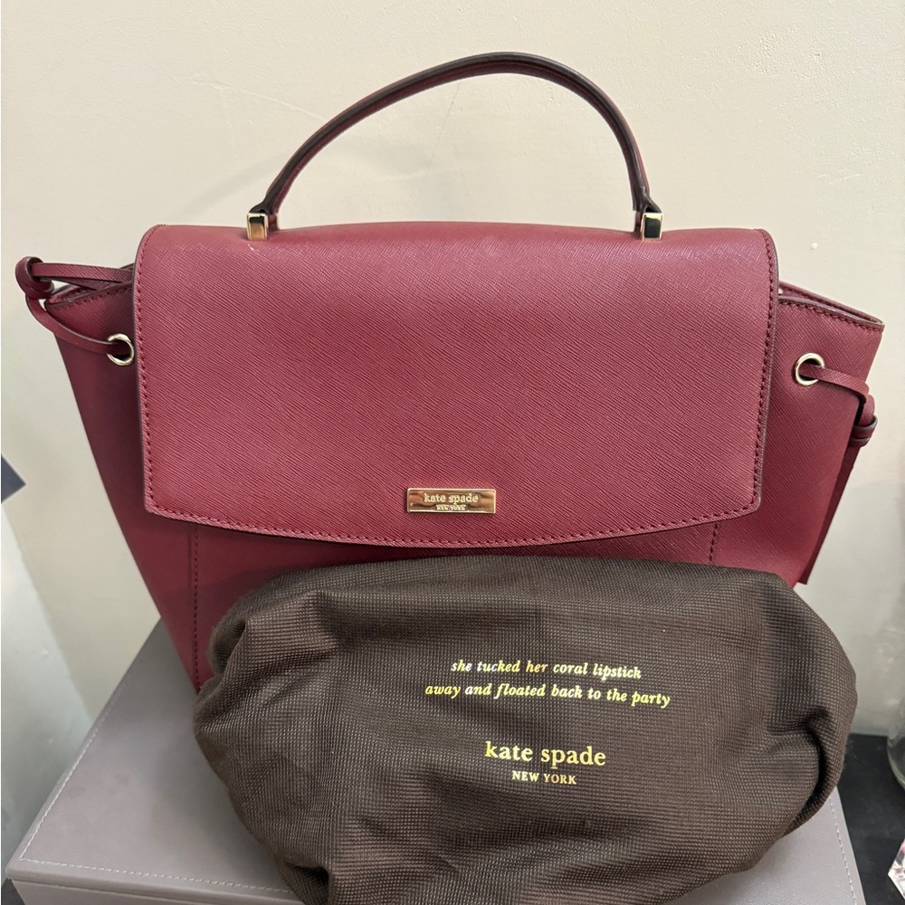 Kate Spade | Burgundy Leather Satchel Saffiano